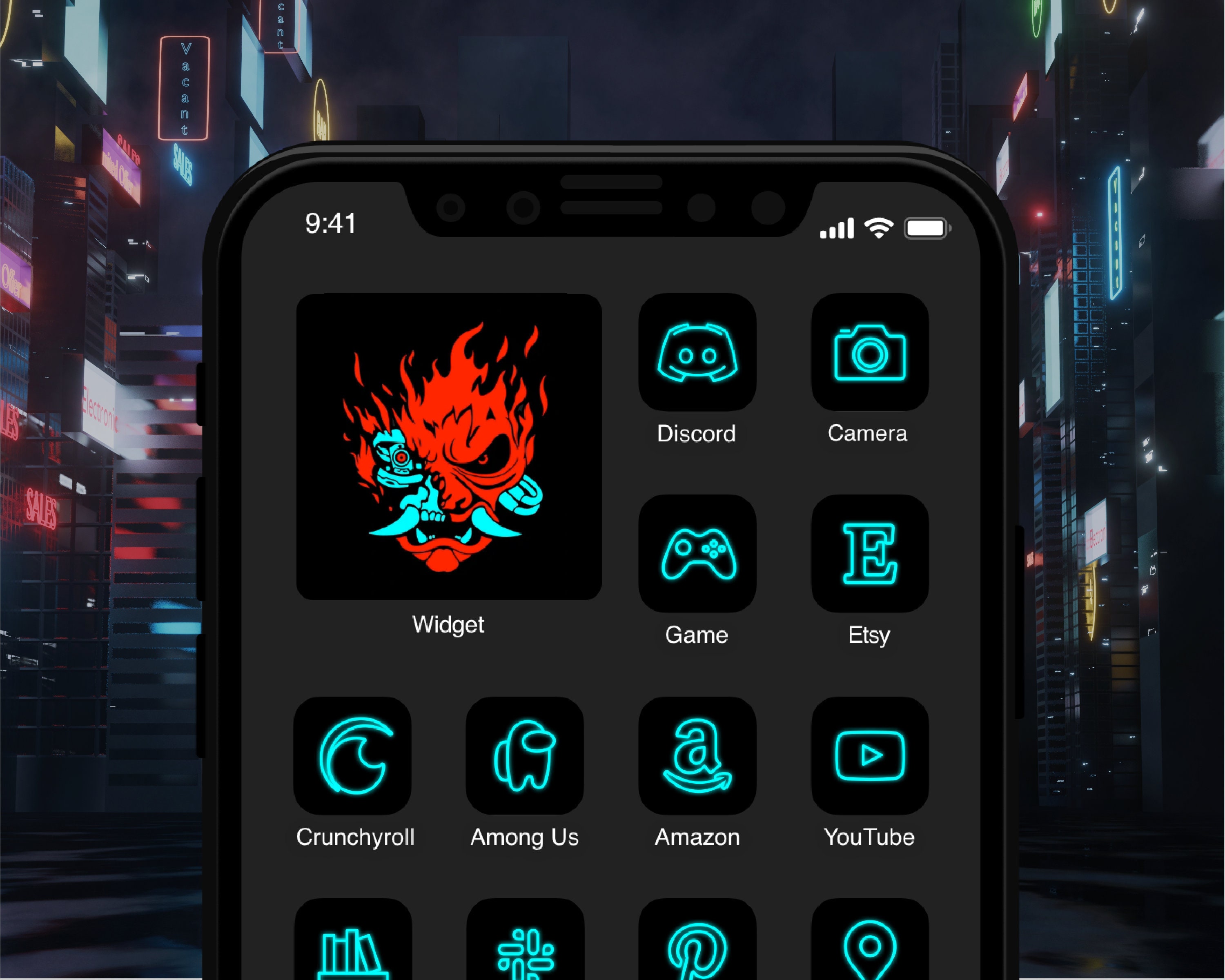 Cyberpunk Ronin in a Neon City - HD Mobile Walls