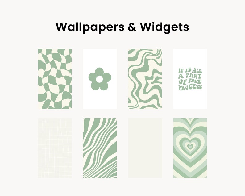 Ios 16 Icons Sage Green Y2K Green Pastel Ios 16 Wallpaper Etsy Canada