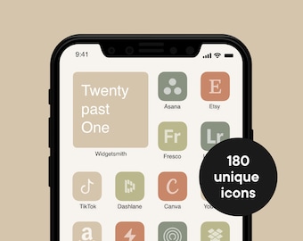 Japandi iPhone / iPadOS / Android Icon Pack | Wabi Sabi App Icons | Earth Tone Aesthetic Phone Icons | Neutral Minimal Home Screen Theme