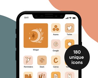 Boho iPhone / iPadOS / Android Icon Pack | Bohemian Terracotta App Icons | Earthy Aesthetic Phone Icons | Neutral Boho Home Screen Theme