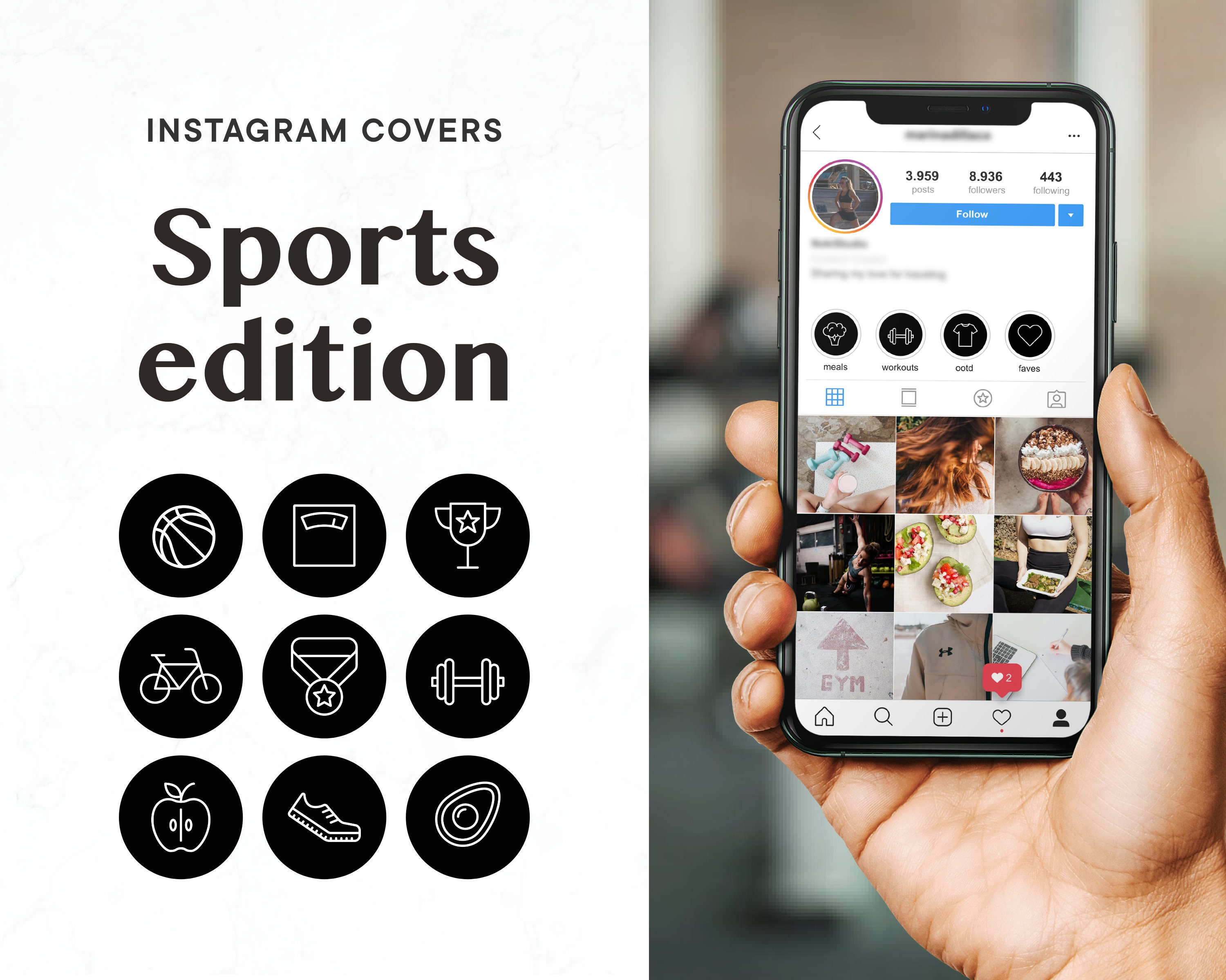Sports Instagram Highlight Cover Gym Icon Sports cover Etsy