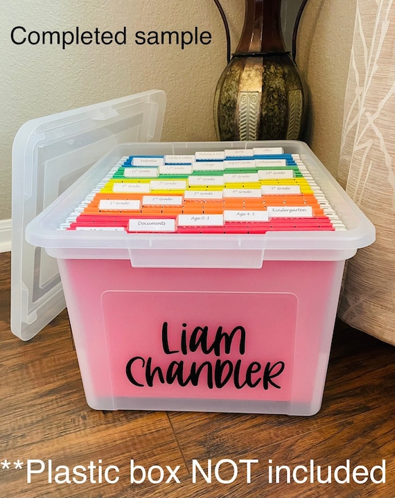 Keepsake Bins - Store Your Child's Artwork - Free Printables!  Storing  kids artwork, Kids artwork storage, Children keepsakes