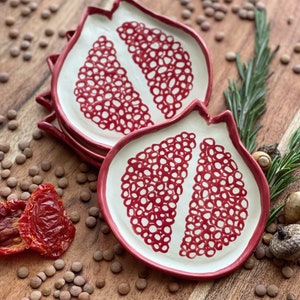 Pomegranate dish (handmade ceramic plate, trinket dish)