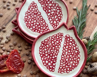 Pomegranate dish (handmade ceramic plate, trinket dish)