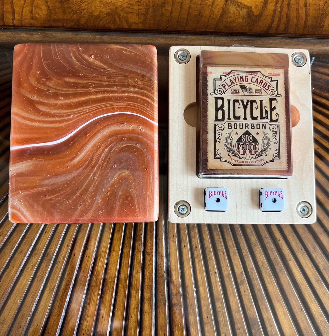 Playing Card Box copper/bronze/gold/white Etsy