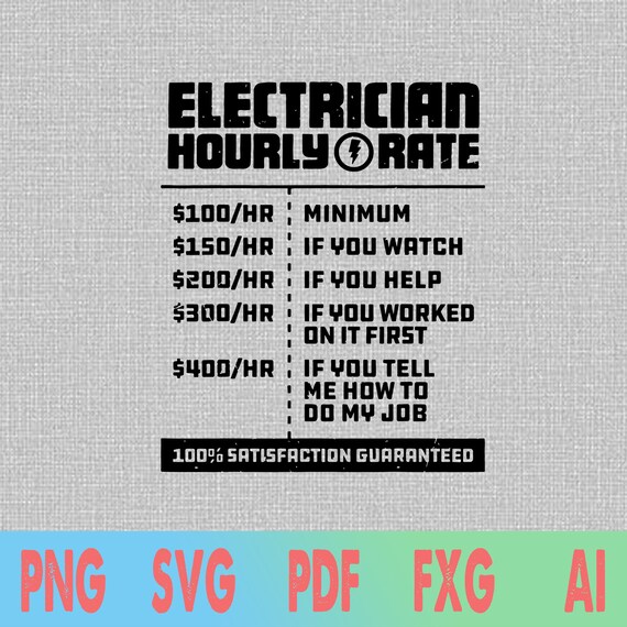 Download Electrician Hourly Rate svg Lineman Dad Vintage svg | Etsy