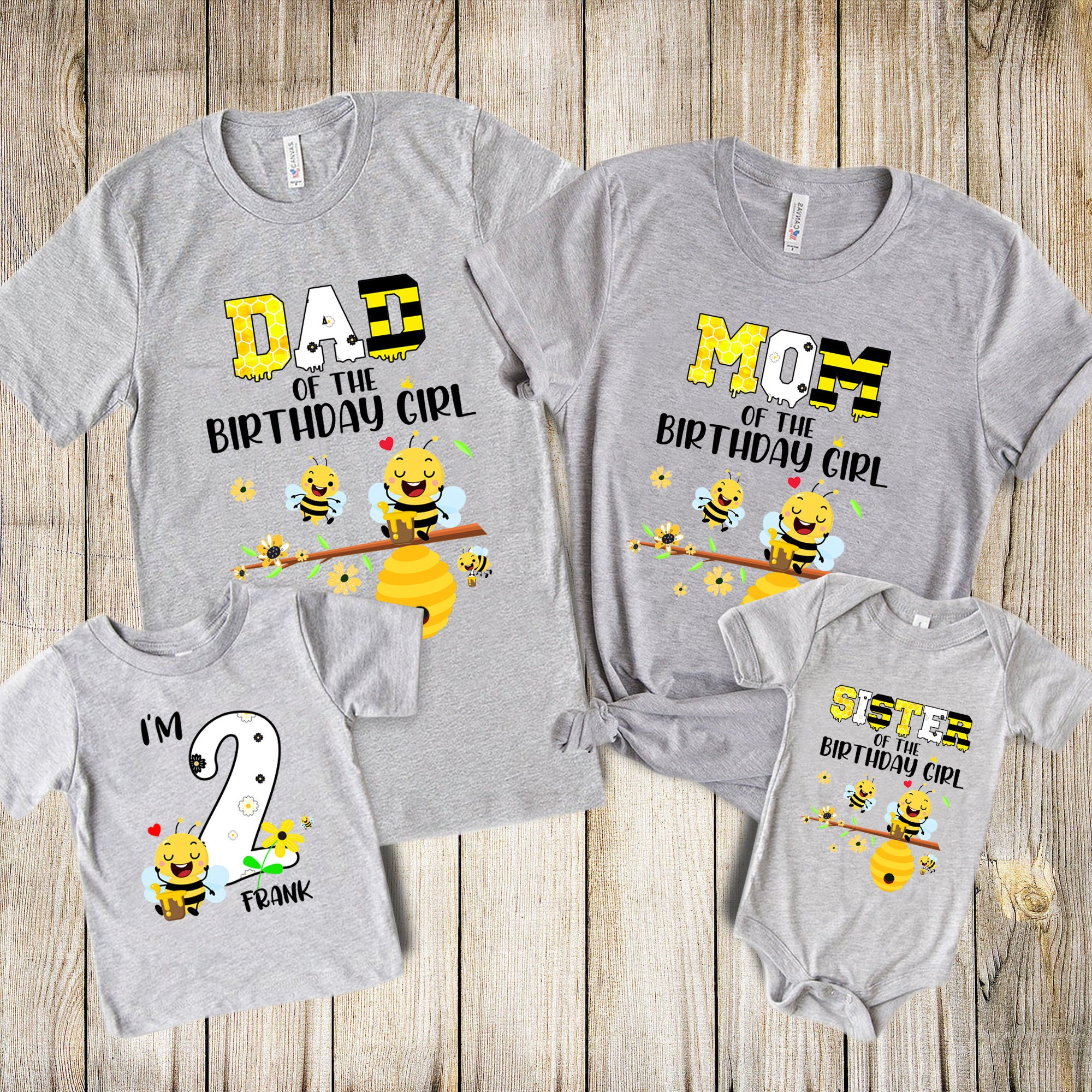 Family Matching Bumble Bee Birthday Shirts Personalized Honey Etsy