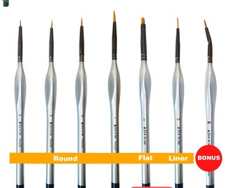 Falling In Art Flat And Round Tips White Sable Paint Brush Set - 18pcs Artist Face Paint Brushes, Short Handled Nylon Brushes Set For Watercolor - Foto 8