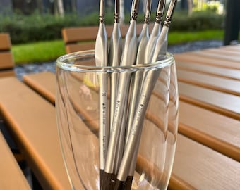 Studio 22 Set Di 8 Pennelli Per Pittura Fine E Micro Dettaglio – Punte Da 0.5mm A 1mm