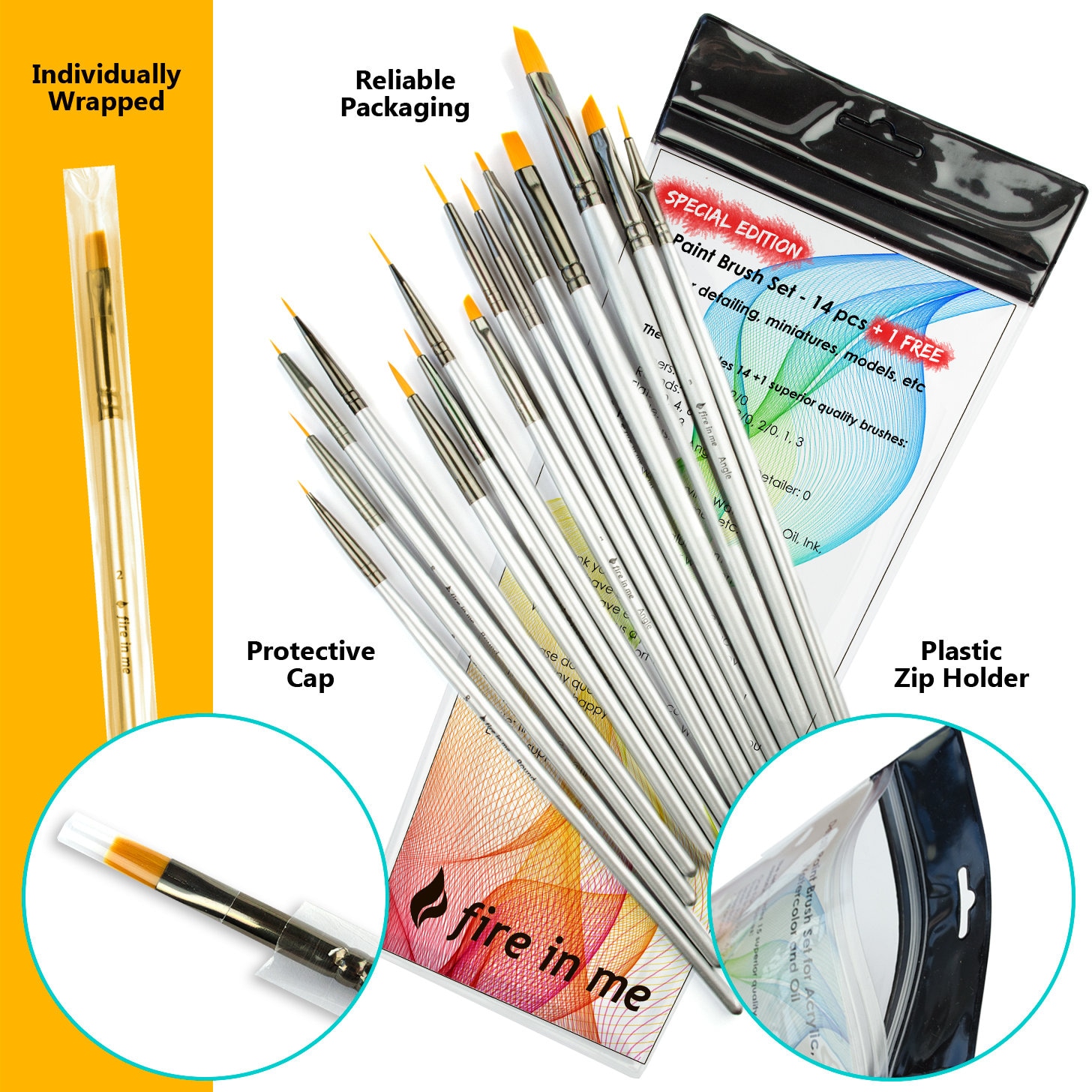 Small Miniature Paint Brushes Detail Paint Brush Set of 14 Etsy