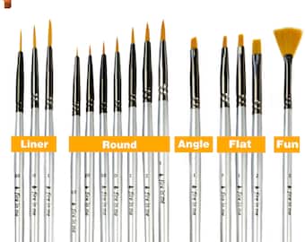 Detail Paint Brush Set 15 pcs, Miniature Paint Brushes set, Small Model Brushes for Acrylic Painting, Watercolor Oil - Miniatures, Detailing