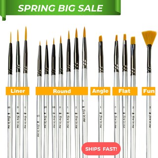 LAINIKE Set 8 Pennelli Per Dettagli - Mini Pennelli Di Precisione 00000, 000, 00, 0 - Manico Triangolare - Per Acrilico, Modellismo, Nail Art, Pittura Con I Numeri