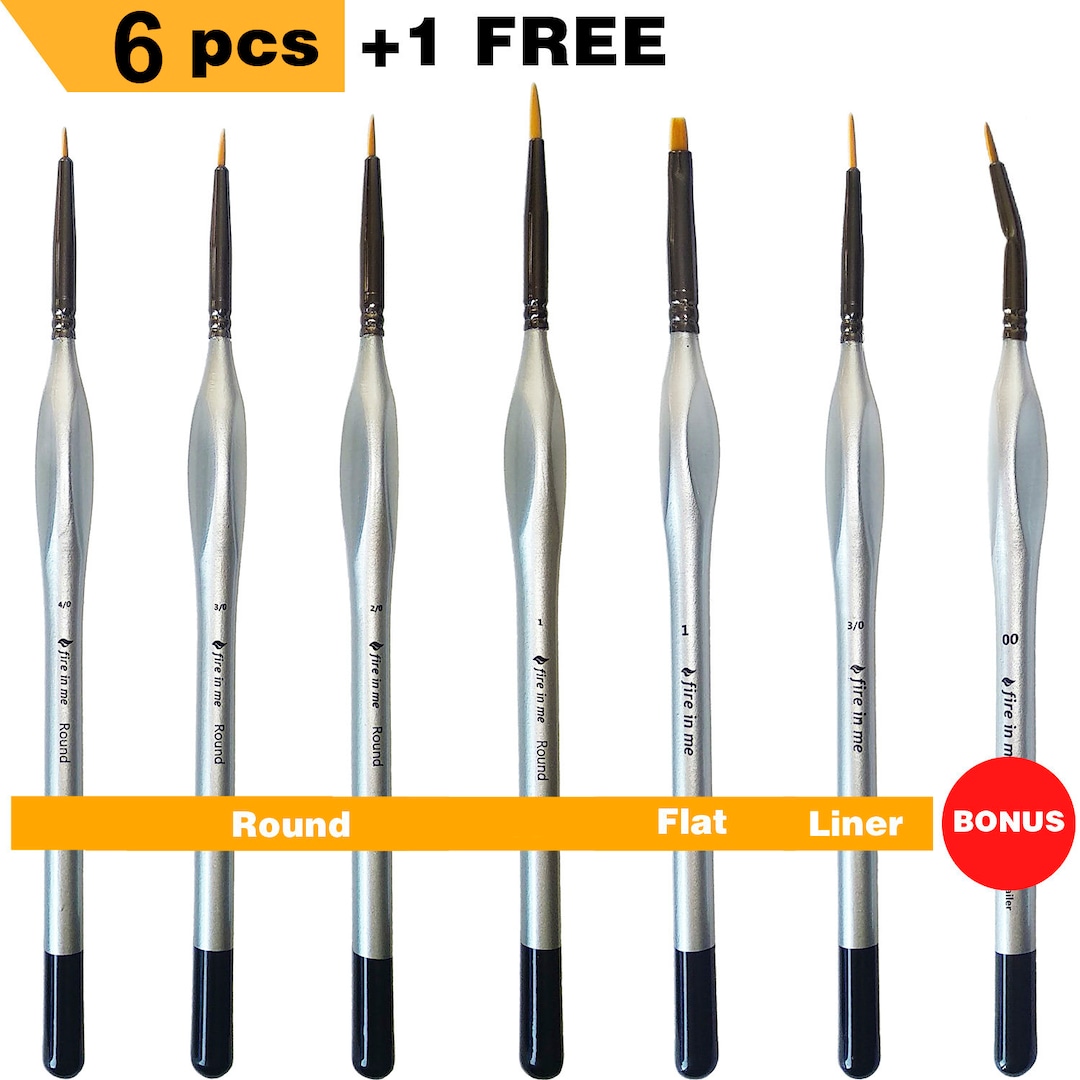 Art Paint Brush Set, 7 Artist Brushes for Painting With Acrylic