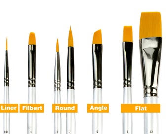 Art Paint Brushes for Acrylic Painting Watercolor Oil Gouache - Body and Face Paint Brushes for Adults Kids Best Artist Paint Brush Set 7pcs