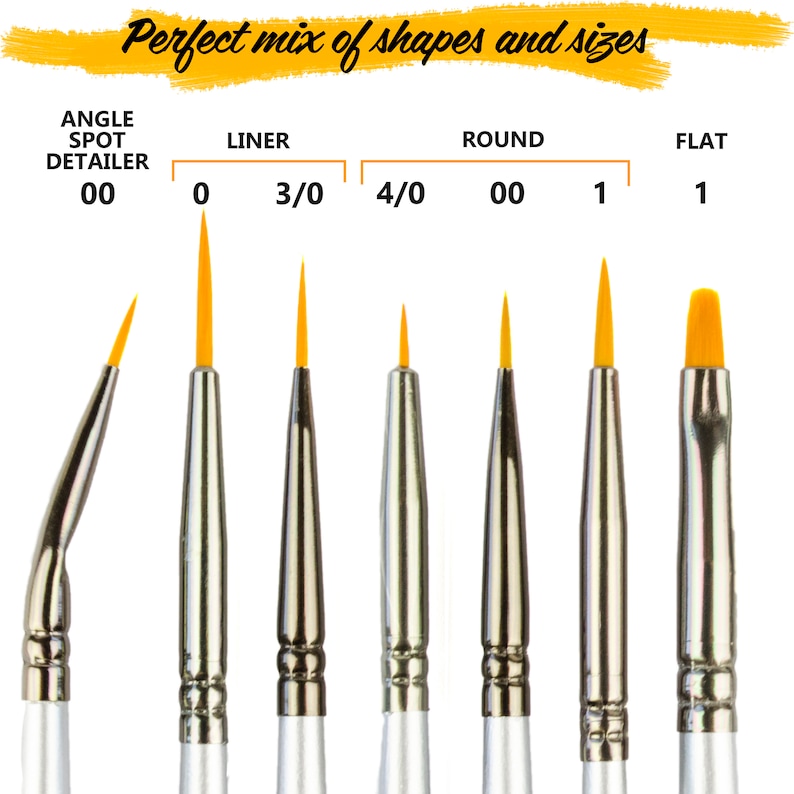 Miniature Paint Brushes Small Detail Paint Brush Set 7 Pcs Etsy