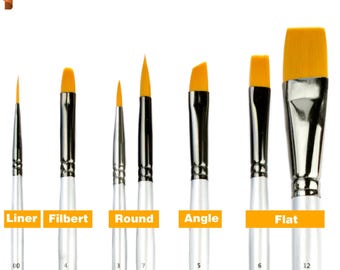 Art Paint Brushes for Acrylic Painting Watercolor Oil Gouache - Body and Face Paint Brushes for Adults Kids Best Artist Paint Brush Set 7pcs