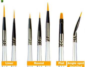 Pennelli per pittura in miniatura - Set di pennelli per piccoli dettagli - 7 pezzi Pennelli per pittura per modelli per pittura in miniatura, kit di pittura artistica per dettagli fini