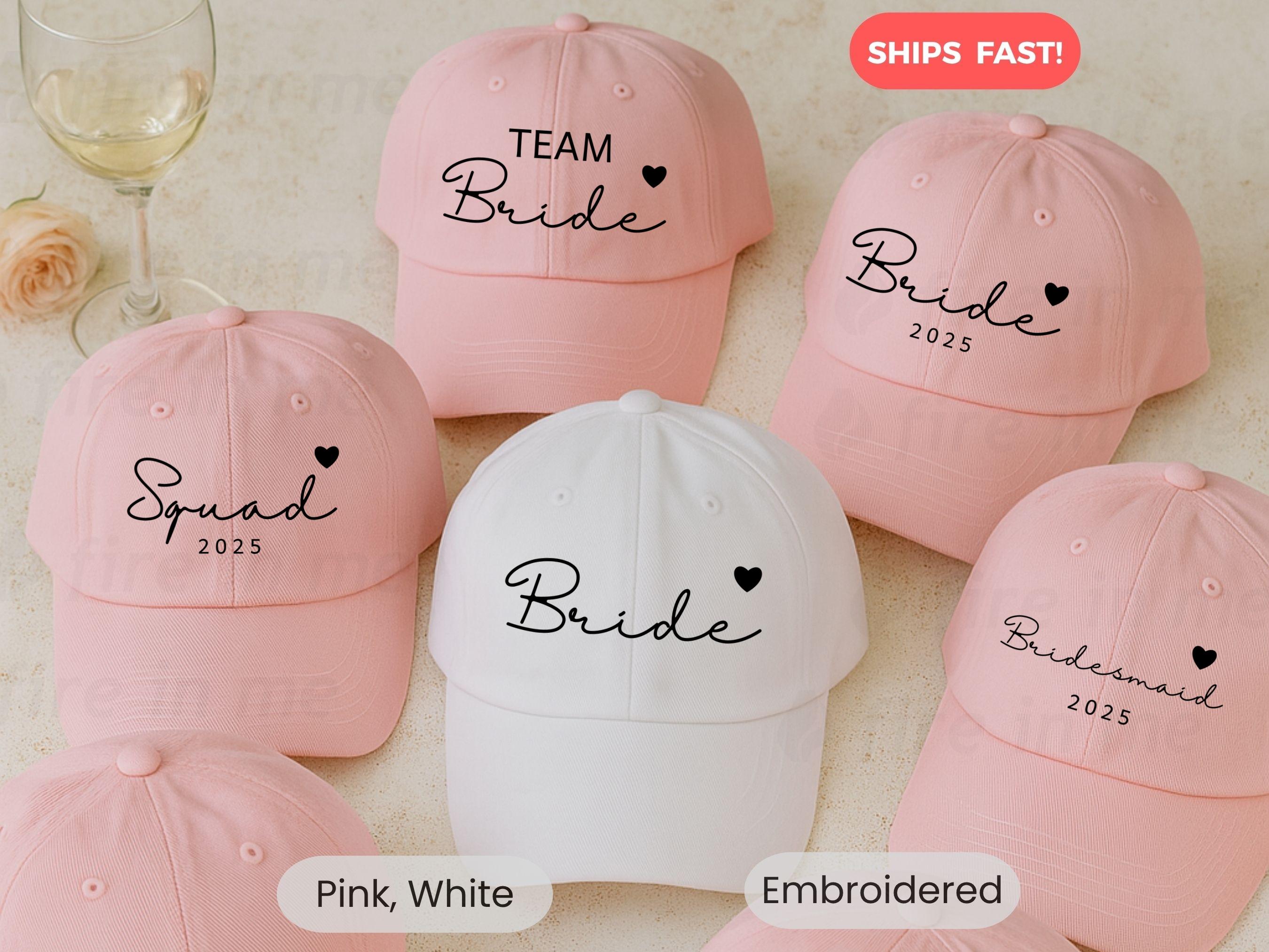 Custom Bride Team Hat Date Embroidered Hat Bachelorette Cap 