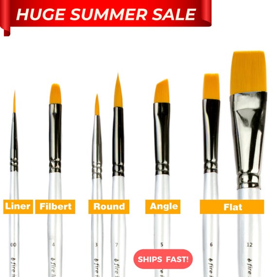 Art Paint Brushes for Acrylic Painting Watercolor Oil Gouache - Body and Face Paint Brushes for Adults Kids Best Artist Paint Brush Set 7pcs