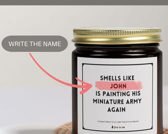 Personalized Candle Gift for Wargamer, Custom Candle, Funny Gamer Gift for Tabletop Gamers Miniature Painting Enthusiasts and Sci-Fi Fans