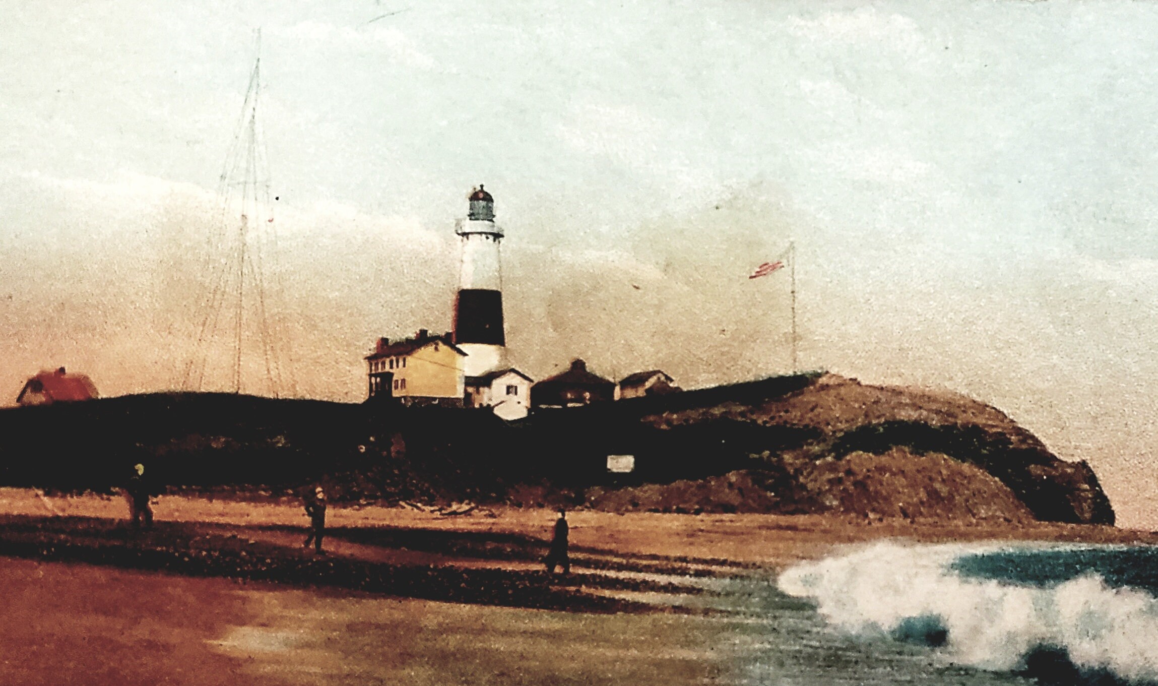 Vintage circa 1940 dramatic Montauk Lighthouse portrait | Etsy