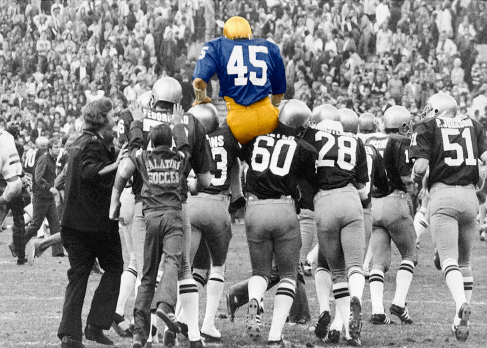 Rudy Ruettiger Rare Colorized / Notre Dame carried off Etsy
