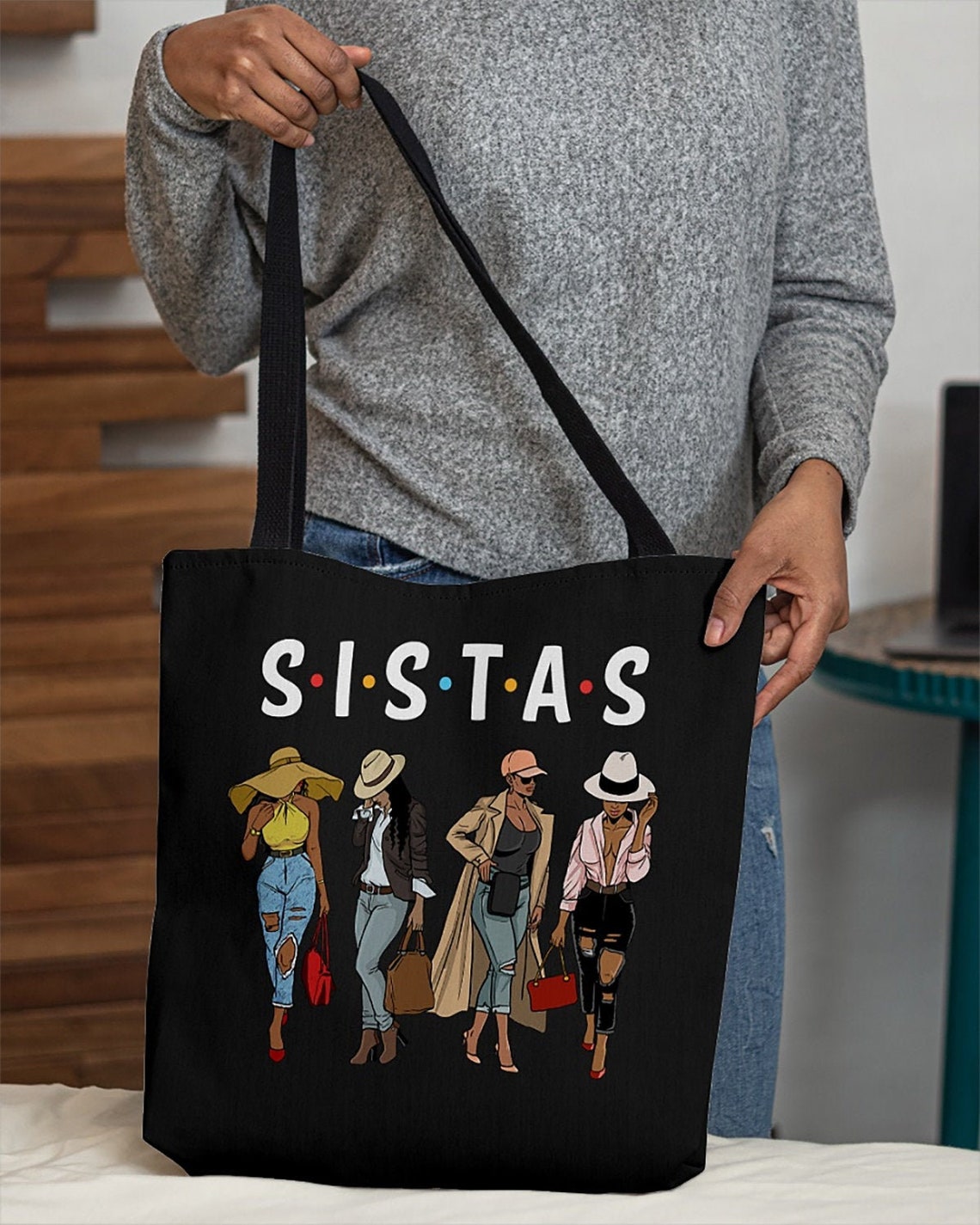 Black Girl Tote Bag Sistas Tote Bag Black Sister Tote Bag Etsy