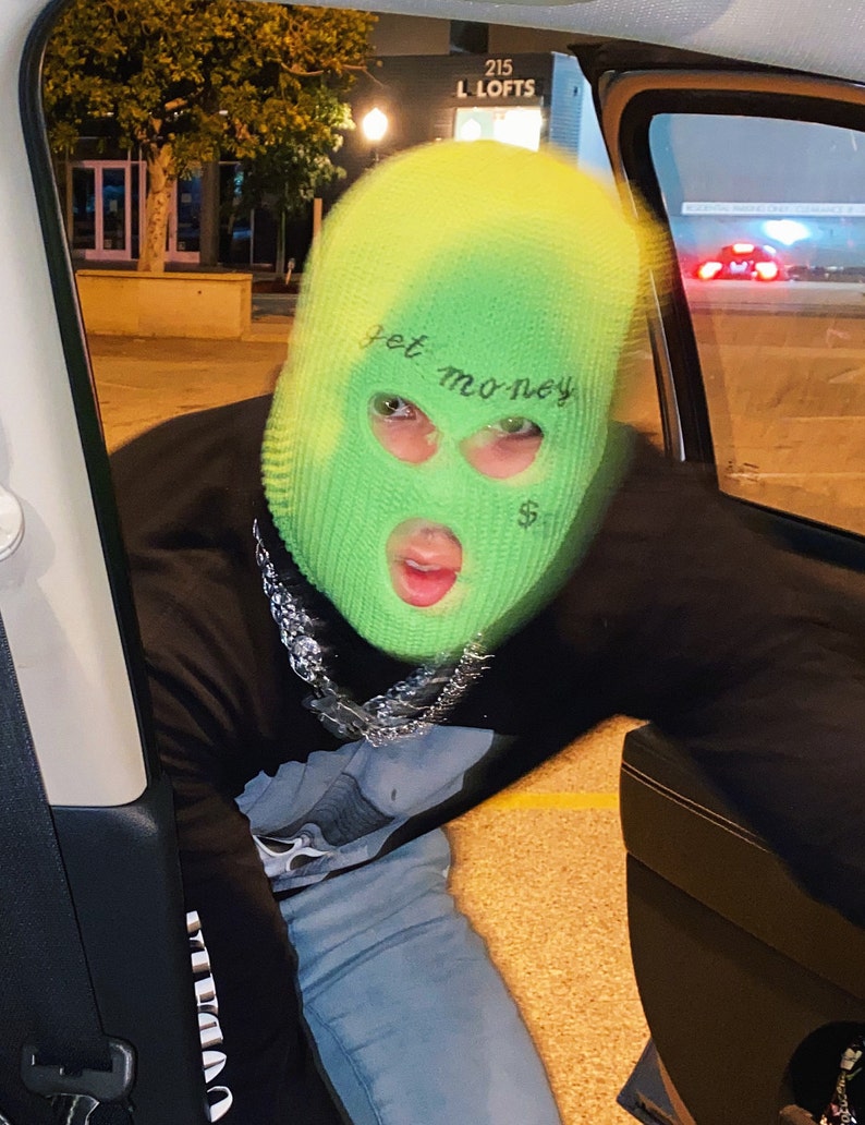 Cool Ski Mask Red 666 Face Mask No Fear Embroidered Balaclava Red Ski