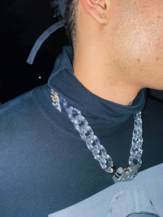 Cuban Link Miami Cuban Chain Acrylic Necklace Cool Chain Clear Acrylic Necklace Fashion Unisex Chain Influencer Bad Bunny Etsy