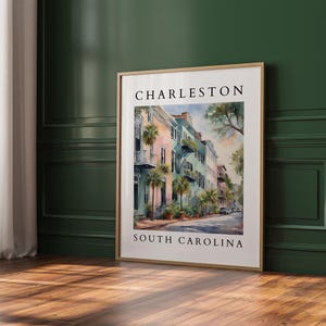 Charleston South Carolina Printable | Watercolor Charleston Wall Art | Southern Home Decor | Historic Charleston Art Print | Download