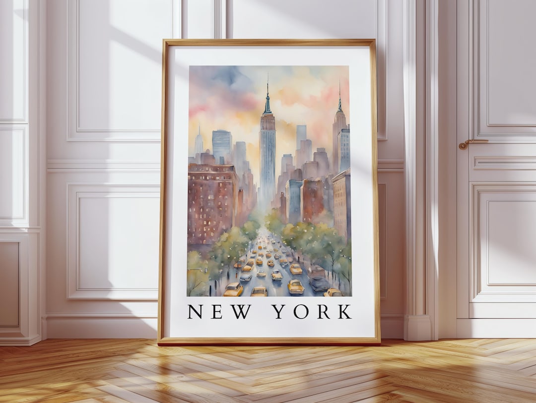 New York City Watercolor Printable | NYC Empire State Building Art ...