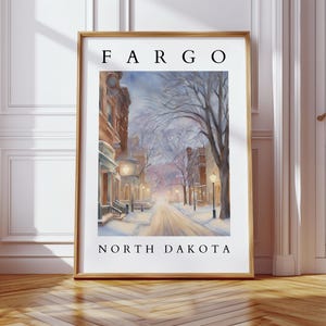 Fargo North Dakota Druck | Winter Aquarell Printable | Fargo Wand Kunst | Dakota Poster | Digitaler Download