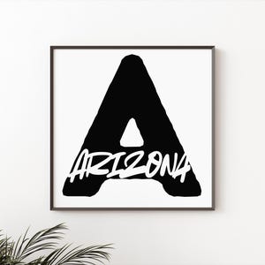 Arizona Printable Art | Bold Letter State Poster | Modern Arizona Wall ...