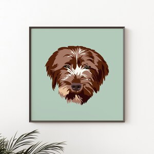 Griffon Dog Printable Wall Art Mint | Square Digital Print | Wirehaired Pointing Griffon | WPG Decor | Original Artwork Instant Download