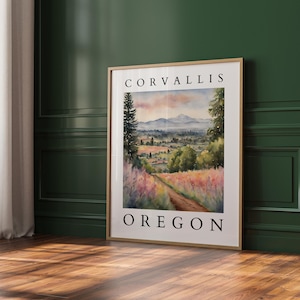 Corvallis Oregon Wall Art | Mountain Landscape Print | PNW Nature Decor | Digital Download | Oregon State Artwork