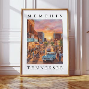 Memphis Tennessee Aquarell Printable | Beale Street Digitale Kunst | Vintage Music City Wandkunst