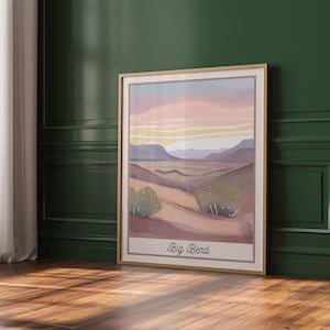 Big Bend National Park Poster Download | Texas Desert Wall Art | Southwest Landscape Print | Digital Download Decor