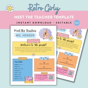 Meet the Teacher Template for Back to School Newsletter Template for Open House Back to School Flyer Teacher Introduction Newsletter Retro