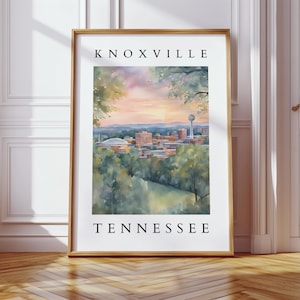 Knoxville Tennessee Watercolor Printable | Digital Wall Art | Scenic Cityscape Art