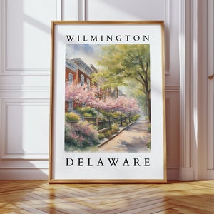 Wilmington Delaware Watercolor Print | Historic Cityscape Wall Art | Wilmington Digital Download | Delaware Home Decor