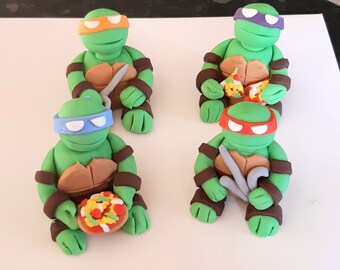 Details about A set of four Teenage Mutant Ninja Turtles edible 3D fondant cake toppers. Details about A set of four Teenage Mutant Ninja Turtles edible 3D fondant cake toppers.