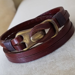 Men Leather Wrap Bracelet,Christmas Gift for Men Gift, for Him, Her Christmas gift, Fathers Day Gift, Black Friday,Valentines Day Gift