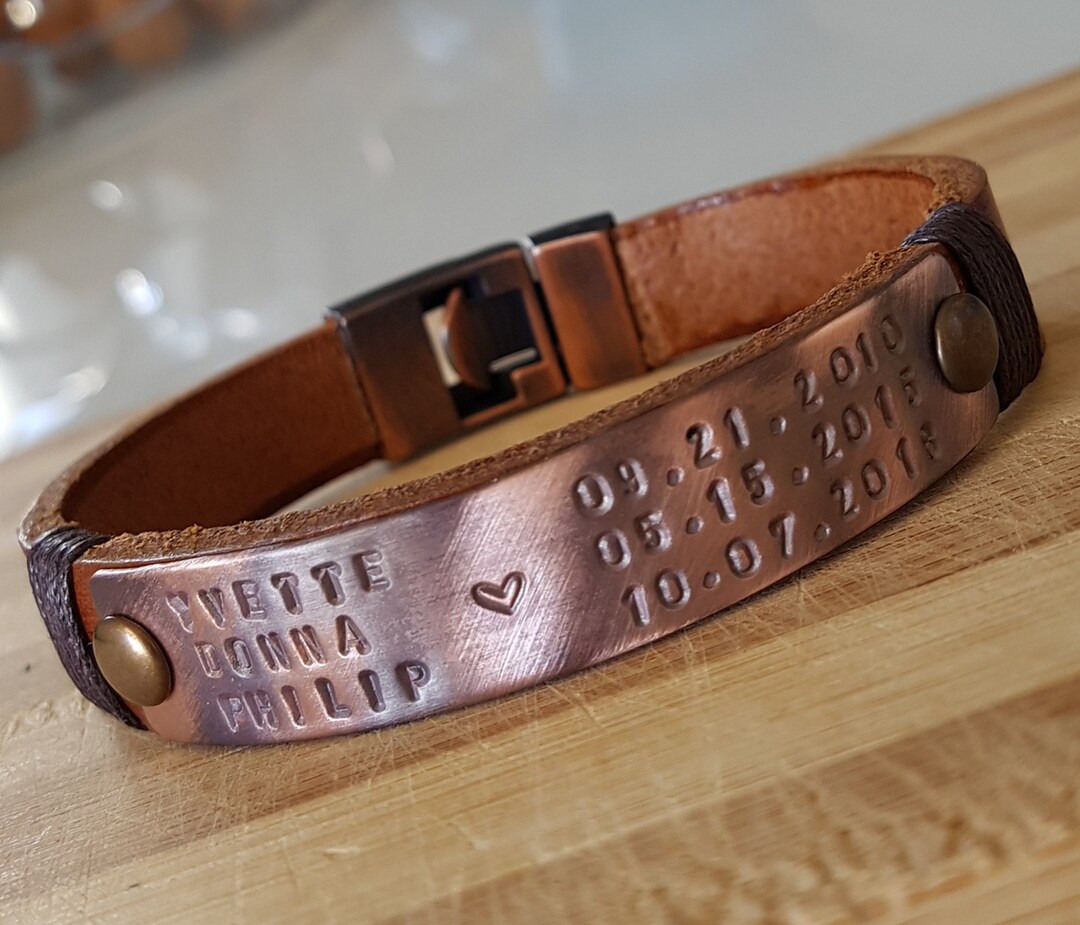 Men Personalized Leather Bracelet,men Custom Leather Bracelet,name