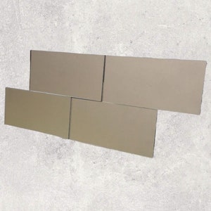 Rectangular Tiles -  Silver Acrylic Mirror, available in many colours. (Bespoke Shapes and Sizes Made, Engraving Service)