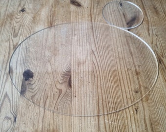 Placemats & Coasters, Oval Shaped - Clear Acrylic  (Personalised Engraving Option)