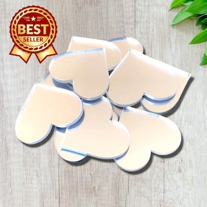 Set di specchi a forma di cuore per lavori manuali e decorazioni - (dimensioni, forme e colori personalizzati, cerchi o fori)
