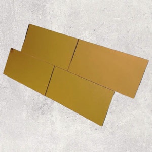 Rectangular Tiles - Coloured Acrylic Mirror, available in many sizes. (Bespoke Shapes and Sizes Made)