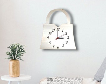 Handbag Acrylic Clock – Many Colours Available (Bespoke Shapes and Sizes Made)