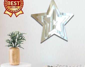 Star Infinity Large Acrylic Mirror Wall Art -  (Custom Sizes, Shapes and Colours)