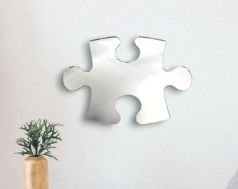 Puzzle Piece Large Acrylic Mirror Wall Art - Many Size Options (Bespoke Personalised Items Made)